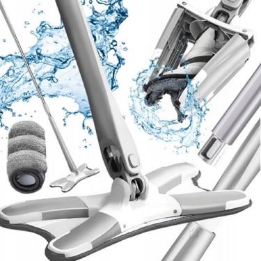 Imagem de Rodo Mop Esfregao Limpeza Xmop Giratorio 360° Magico X Twist Com Extrusao Lava Puxa E Seca Exclusividade M MARKESET