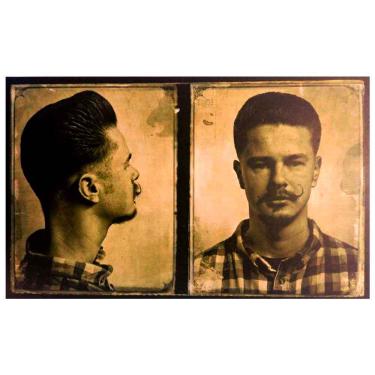 Imagem de Placa Decorativa Para Barbearias Hair Style Cabelo, Barba E Bigode Vintage 2 Ângulos Modelo 5