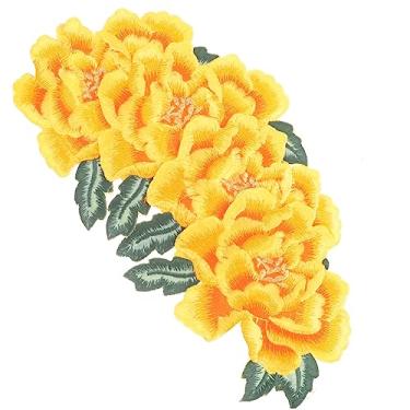 Imagem de LALAFINA 4 Pcs patch bordado Patches bordados acessórios de roupas ferro em apliques jeans decoração remendos de costura DIY favores de flores bordadas reparar as flores chapéu
