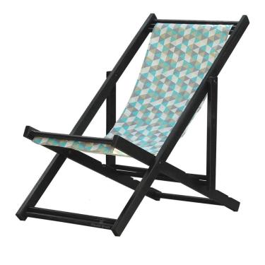 Imagem de Espreguiçadeira Preguiçosa Dobrável sem Braço Black Triang Azul Triângulo Azul