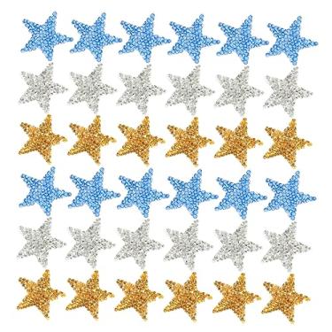 Imagem de Operitacx 120 Peças Adesivo De Diamante Quente Estrela De Cinco Pontas Ferro Estrela Em Aplique Remendos De Roupas De Strass Adesivos Estrelas Remendos De Chapéu Acessórios Pentagrama