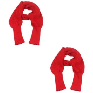 Imagem de Holibanna 2 Unidades xale com mangas lenços quentes lenço de tricô com manga cachecol feminino envoltórios de xale para mulheres xale feminino xale único inverno xaile vermelho