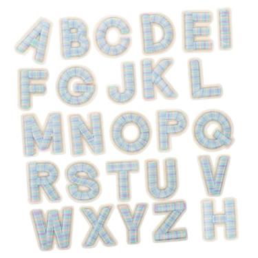 Imagem de Tofficu 26 Unidades etiqueta pano carta patches letras colados ferro em letras remendos tecido para roupas remendos bordados fragmento distintivo adesivos bordados