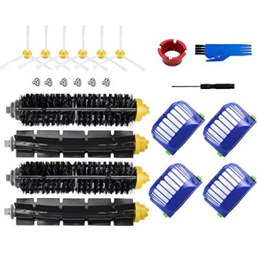 Imagem de HsvrySa Kit de Acessórios para iRobot Roomba 600 Series - Escovas de Cerdas, Batedor, Filtro e Escova Lateral - Plástico e Borracha