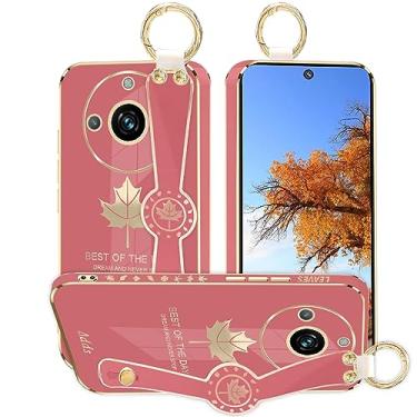 Imagem de Kainevy Capa de telefone para Realme 11 Pro Plus capa estética de silicone à prova de choque para mulheres capa protetora Realme 11 Pro Plus capa de telefone fina com anel de pulso design padrão de