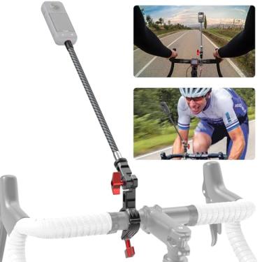 Imagem de Suporte de guidão de motocicleta para Insta360, suporte de terceira pessoa para bastão de selfie de guidão de bicicleta com interface de catraca compatível com Insta360 X4 X3 X2 X ONE RS R, GoPro