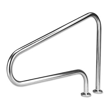 Imagem de Corrimão de piscina de aço inoxidável 304, fácil de montar, trilho de mão para piscina, antiderrapante, capacidade de carga de 113 kg, corrimão de escada de piscina 80 × 80 cm