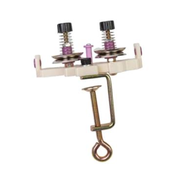 Imagem de YIJU Enrolador de torção de ponta dupla, guia de fio com grampo de mesa, para transportar, máquina de costura portátil, tensor de tear