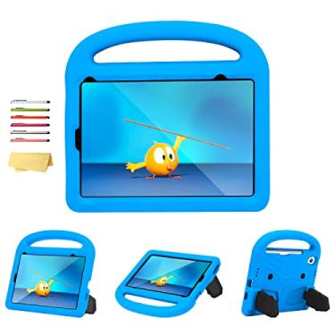 Imagem de UUcovers Capa infantil para iPad Mini 6 2021 (8,3 polegadas) com alça/suporte, leve, de silicone macio, à prova de choque, capa protetora resistente para Apple iPad Mini 6ª geração, azul