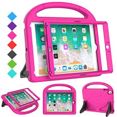 Imagem de SUPLIK Capa infantil para iPad 5ª/6ª geração (9,7 polegadas, 2017/2018), iPad Air 2/1 e Pro 9,7 com protetor de tela, capa protetora durável com suporte para Apple iPad 5/6 Gen, rosa