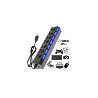Imagem de Hub 7 Portas Usb 2.0 Com Switch E Led Indicador - Rohs