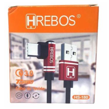 Imagem de Cabo Carga Dados Hrebos L Type C 3.1a 1,2m Rapido Hs-180