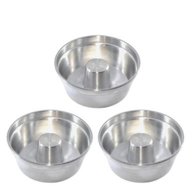 Imagem de Kit 3 Forma Bolo Padaria Pudim Assadeira N 16 18 20 Em Aluminio - DK S