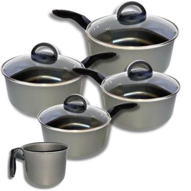 Imagem de Jogo De Panelas C/ Fervedor Marcolar 5 Peças Teflon Gal, Grafite black