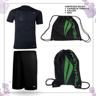 Imagem de Kit Penalty Calção + Camiseta Térmica + Bag, Preto, Preto, G