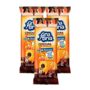 Imagem de Kit 3 Bolinho Ana Maria Cenoura com Chocolate 35g