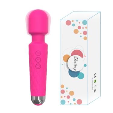 Imagem de Potente, sem fio, protável, pessoal, elétrico, 8 velocidades, varinha recarregável, massageadores mágicos, 20 padrões, bolsa de viagem e manual incluído para uso no ombro nas costas,