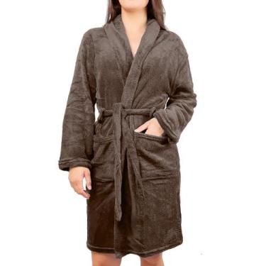 Imagem de Roupão Kimono Felpudo Unisex Microfibra Macio Pós Banho - Camesa, Marr