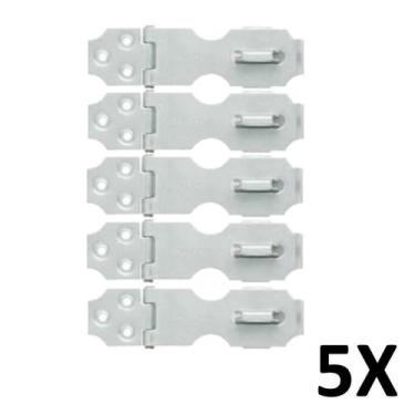 Imagem de Kit 5 Ferrolho Com Porta Cadeado 8,5Cmx3,2Cm Rocha