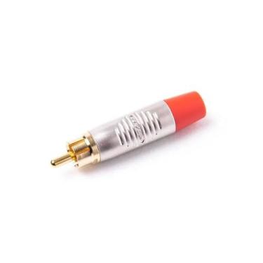 Imagem de Conector Rean RF2C-AU-2 RCA Cabo Nickel Contato Gold Vermelho 14926 - 