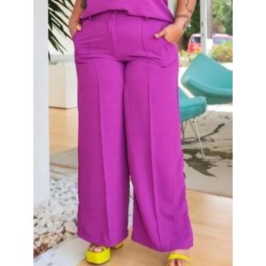 Imagem de Calça Feminina Pantalona Plus Size  - J&R, Furscia, G1