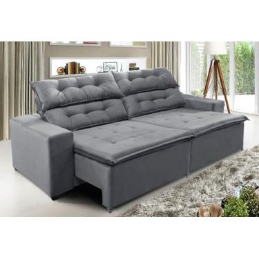 Imagem de Sofá Concept 2,00 metros Retrátil e reclinável com Molas Suede Ligth -