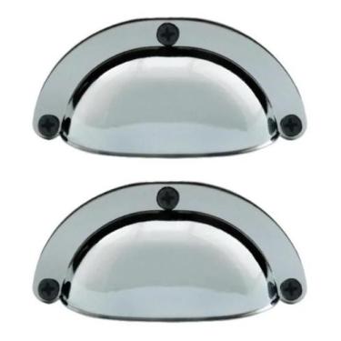 Imagem de 02 Puxador Para Móveis Retrô Concha Metal Pequena Colonial  - Speed Pu