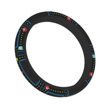 Imagem de Capa de volante com padrão de videogame retrô, quente no inverno e fresca no verão, acessório universal de 38 cm para diversos carros, moda, elástico, respirável, silicone, antiderrapante, capa