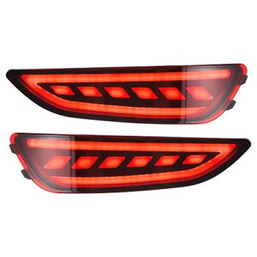 Imagem de A ABSOPRO Refletor de para-choque traseiro LED luz traseira de freio de neblina 924061R200 924051R200 vermelha para Hyundai Accent Hatchback 2012-2017 lente de plástico fumê vermelho (conjunto de 2)