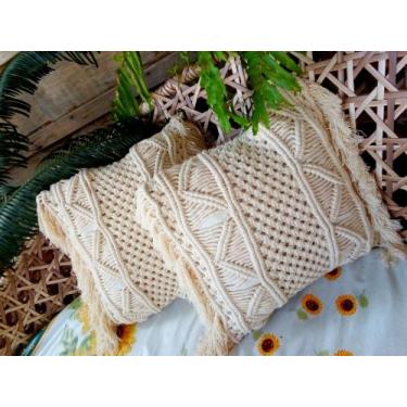 Imagem de Almofadas de macramê (conjunto) - Ateliê A.N , bordô, mostarda, verde 