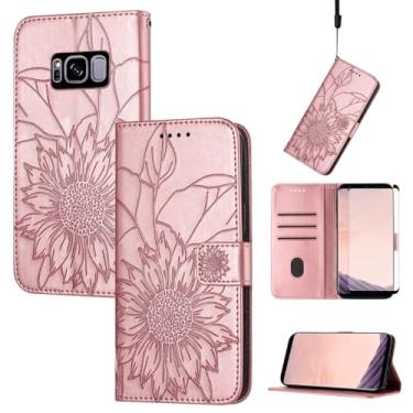 Imagem de Asuwish Capa de telefone para Samsung Galaxy S8 Plus com protetor de tela e padrão floral, carteira de couro, suporte de cartão, acessórios para celular S8plus S 8 8plus 8S Edge S8+ SM-G955U feminino