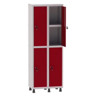 Imagem de Armário Guarda Volume Locker Roupeiro 2 Vãos 04 Portas Com Prateleira 