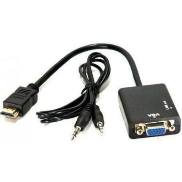 Imagem de Cabo Conversor Hdmi P/ Vga Pc Xbox Ps3 Tv C/ Saída De Áudio - VIL