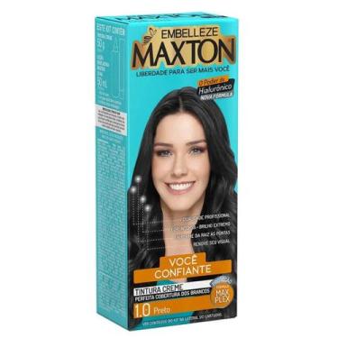 Imagem de Kit Prático Tintura Creme Maxton 1.0 Preto - Embelleze