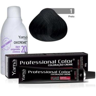 Imagem de Coloração Professional Color 1.0 Preto + Ox 20vol. - Yamá