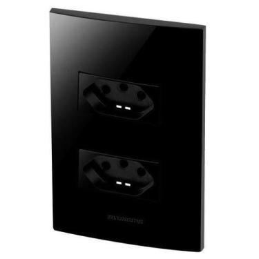 Imagem de Conjunto 1 Tomada 10A + Tomada 20A - Inova Black Piano - Alumbra