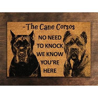 Imagem de Tapete de porta Cane Corsos, We Know You are Here, Capacho engraçado Cane Corsos, tapetes de boas-vindas Cane Corso, tapete Cane Corso, capacho de cozinha para casa 50 x 81 cm