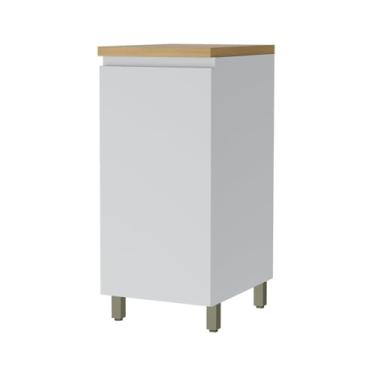 Imagem de Balcão 1 Porta Nesher Rainha 40cm 100% Mdf Branco/nature