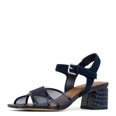 Imagem de Donald Pliner Sandália feminina Joel de malha de nylon com salto, Azul marino, 38