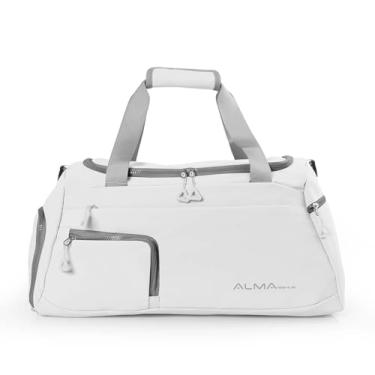 Imagem de Bolsa Mala Para Academia Viagem Branca 5 Compartimentos Alma Genius