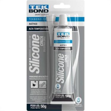 Imagem de Silicone Tekbond Alta Temperatura 50G. Cinza