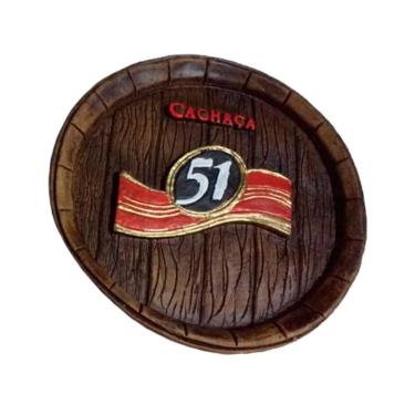 Imagem de Tampa De Barril Artesanal Média Em Alto Relevo Cachaça 51
