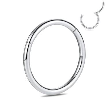 Imagem de PEAKLINK G23 titânio 14G 16G 18G 20G segmento articulado clicker piercing de nariz argola cartilagem piercing corporal, Metal, outro