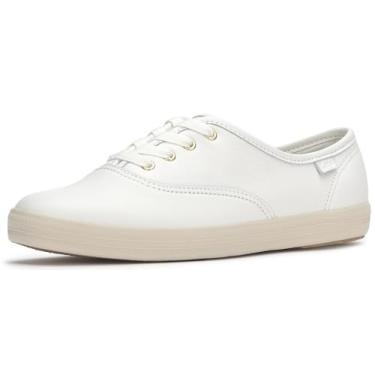 Imagem de Keds Tênis feminino Champion Seasonal Fashion, Couro branco de neve, 6 Wide