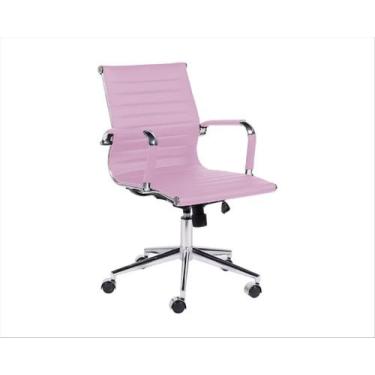 Imagem de Cadeira de Escritório Diretor Eames Esteirinha Rosa - BERING