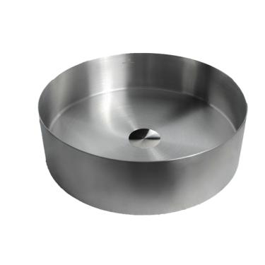 Imagem de Cuba Banheiro Redonda Escovada Aço Inox 304 Válvula Click