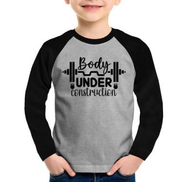 Imagem de Camiseta Raglan Infantil Body Under Construction Manga Longa - Foca na