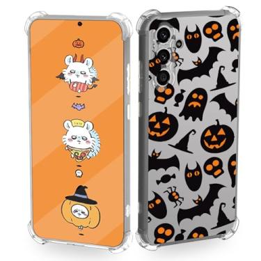 Imagem de HixYaxi Capa transparente e legal para Samsung Galaxy S24 Black Bats Halloween Capa protetora transparente TPU macio amortecedores Cornors anti-queda anti-arranhões capa protetora para Galaxy S24