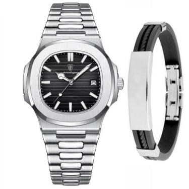 Imagem de Relógio Masculino Metálico Premium Old Money + Pulseira Aço - PENDULAR