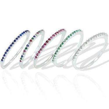 Imagem de Anel Aparador Cravejado Zirconia Prata Legitima 925 - Lojas La&Ny, 24,